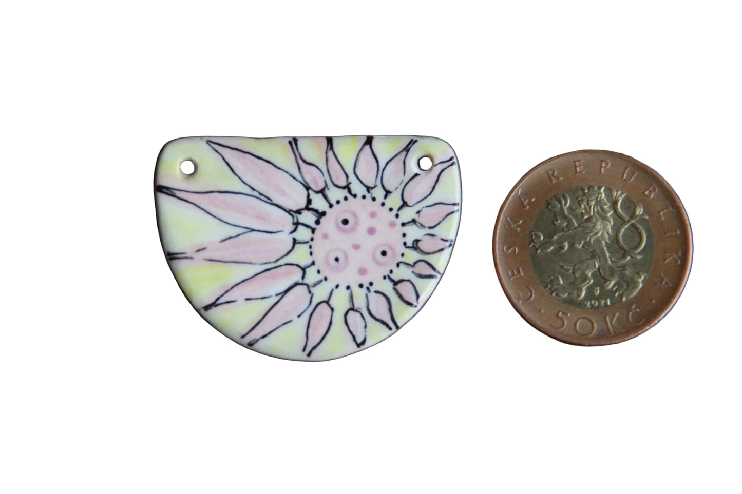 FLOWER abstract... ceramic FOCAL PENDANT