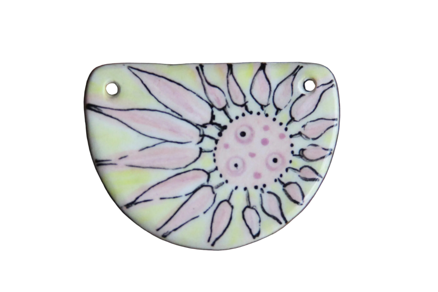 FLOWER abstract... ceramic FOCAL PENDANT