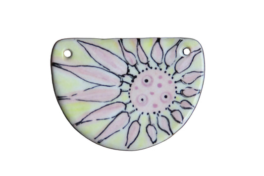 FLOWER abstract... ceramic FOCAL PENDANT