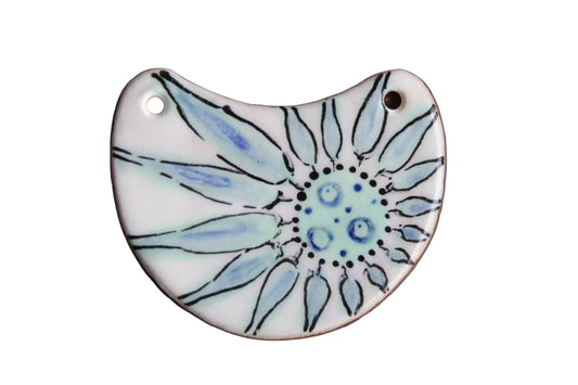 FLOWER abstract... ceramic FOCAL PENDANT