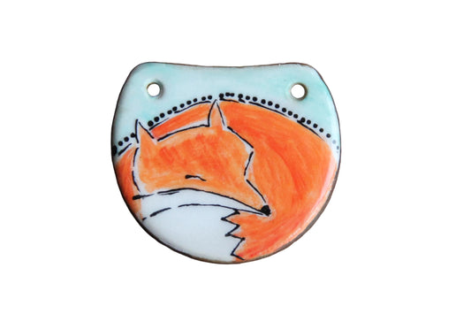 SLEEPING FOX... ceramic FOCAL PENDANT