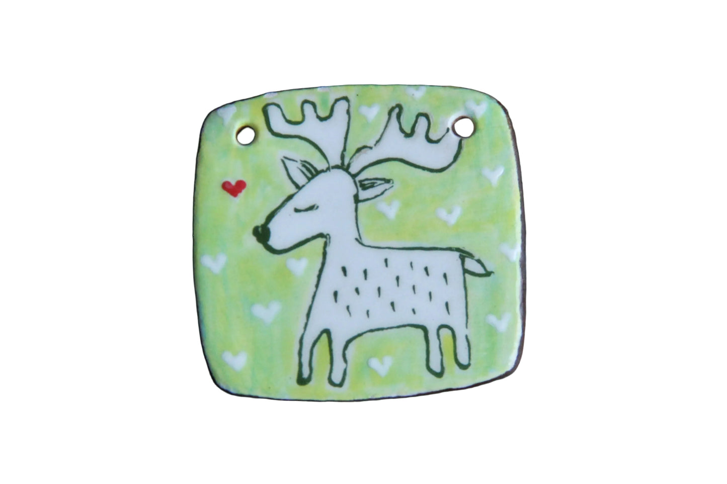 DEER LOVE... ceramic FOCAL PENDANT