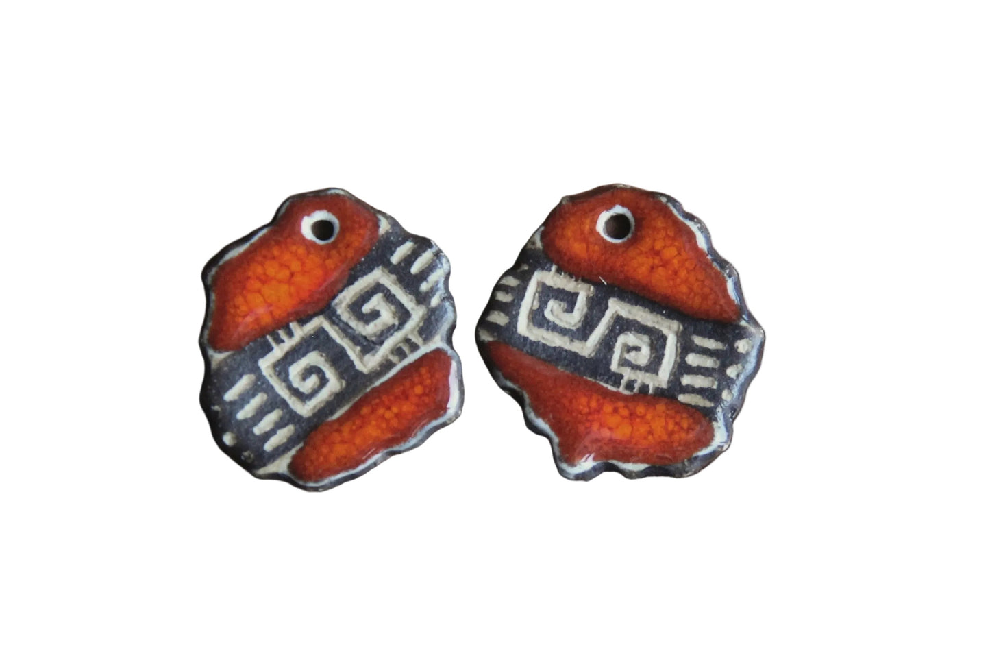 Organic shaped rustic earring dangles