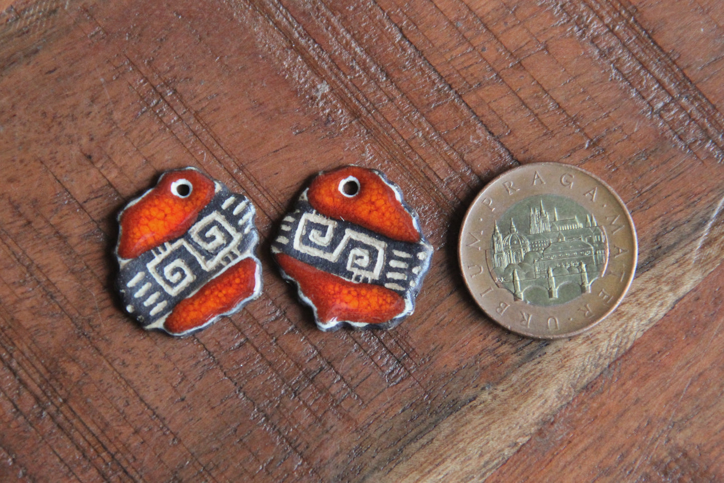 Organic shaped rustic earring dangles