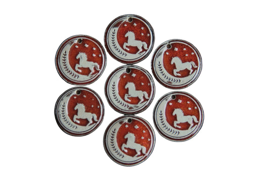 Rustic pair of ceramic earring dangles