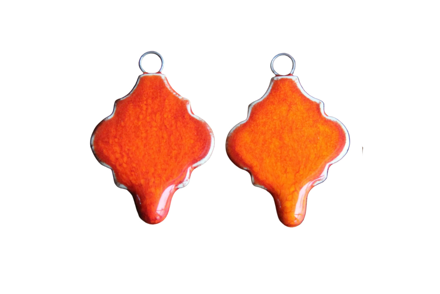 Flaming orange... a pair of ceramic earring dangles