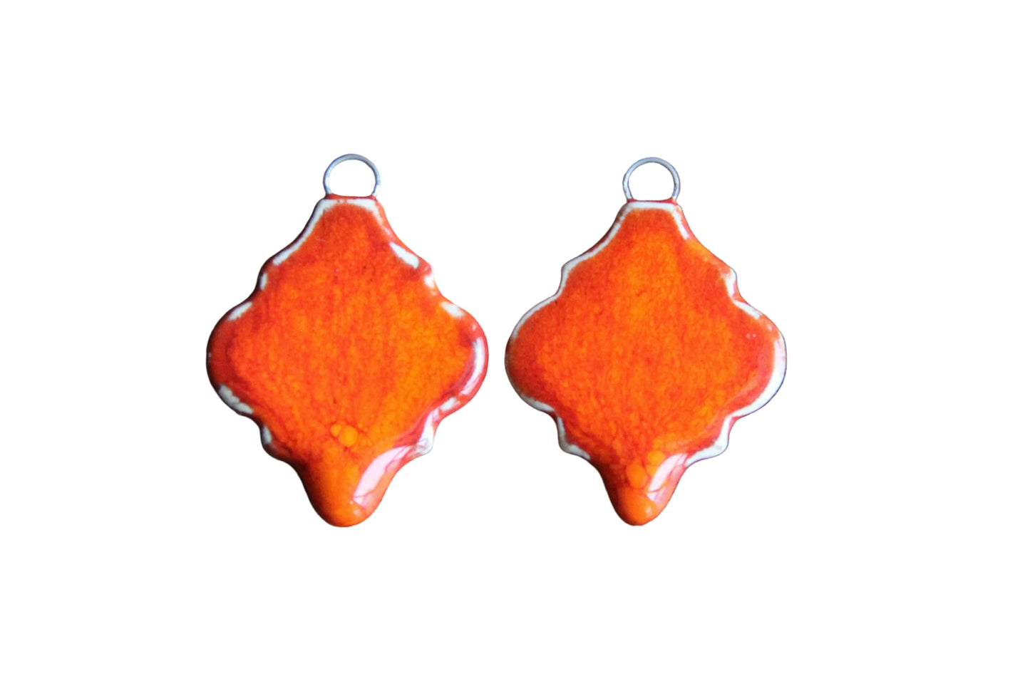 Flaming orange... a pair of ceramic earring dangles