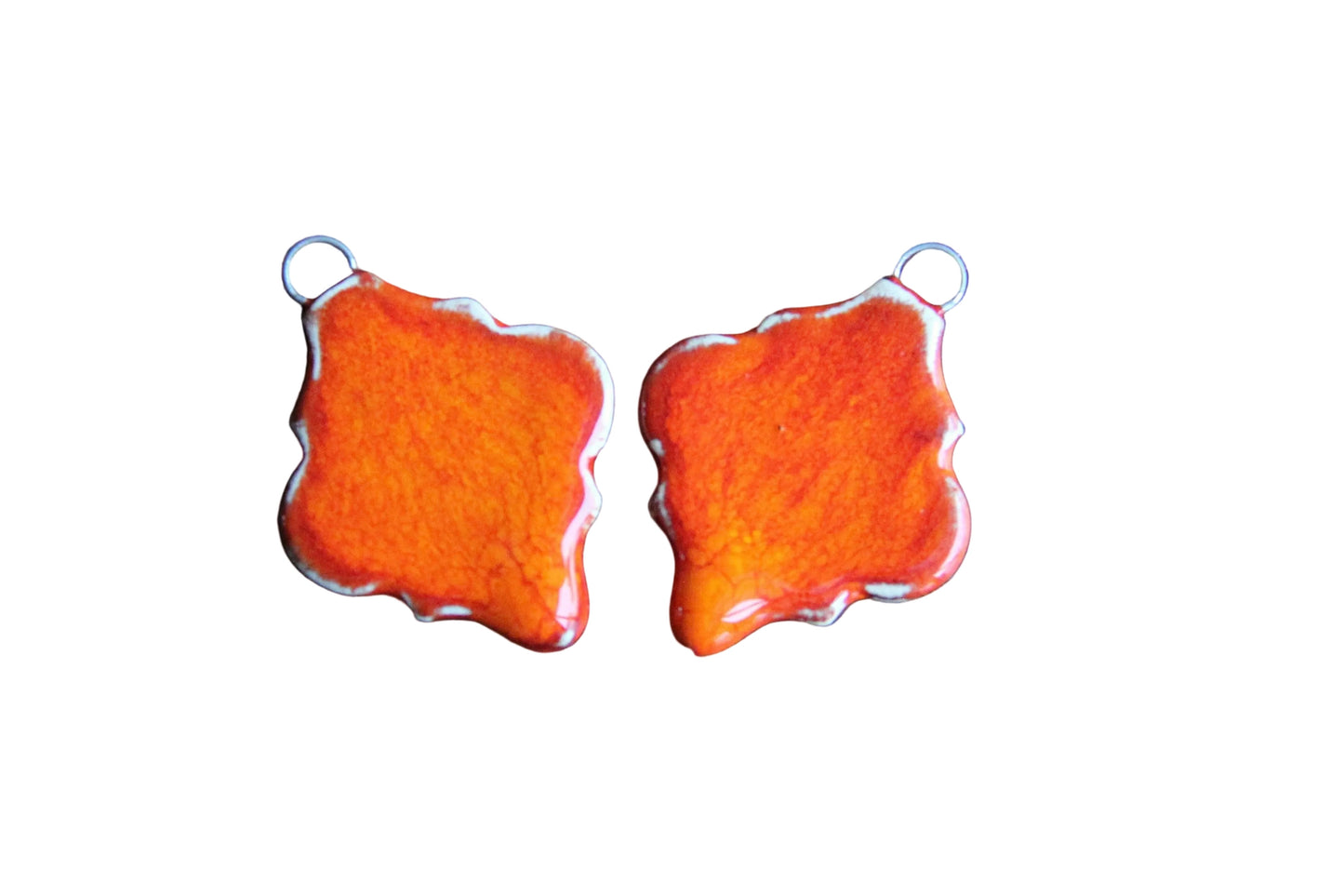Flaming orange... a pair of ceramic earring dangles