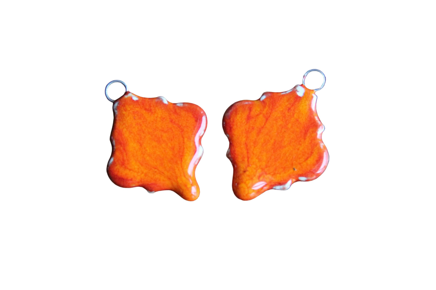 Flaming orange... a pair of ceramic earring dangles
