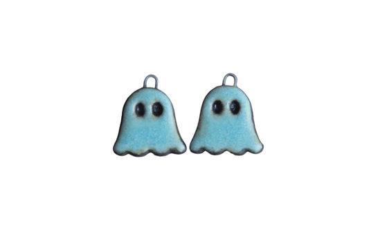 Small ghost... a pair of ceramic earring dangles