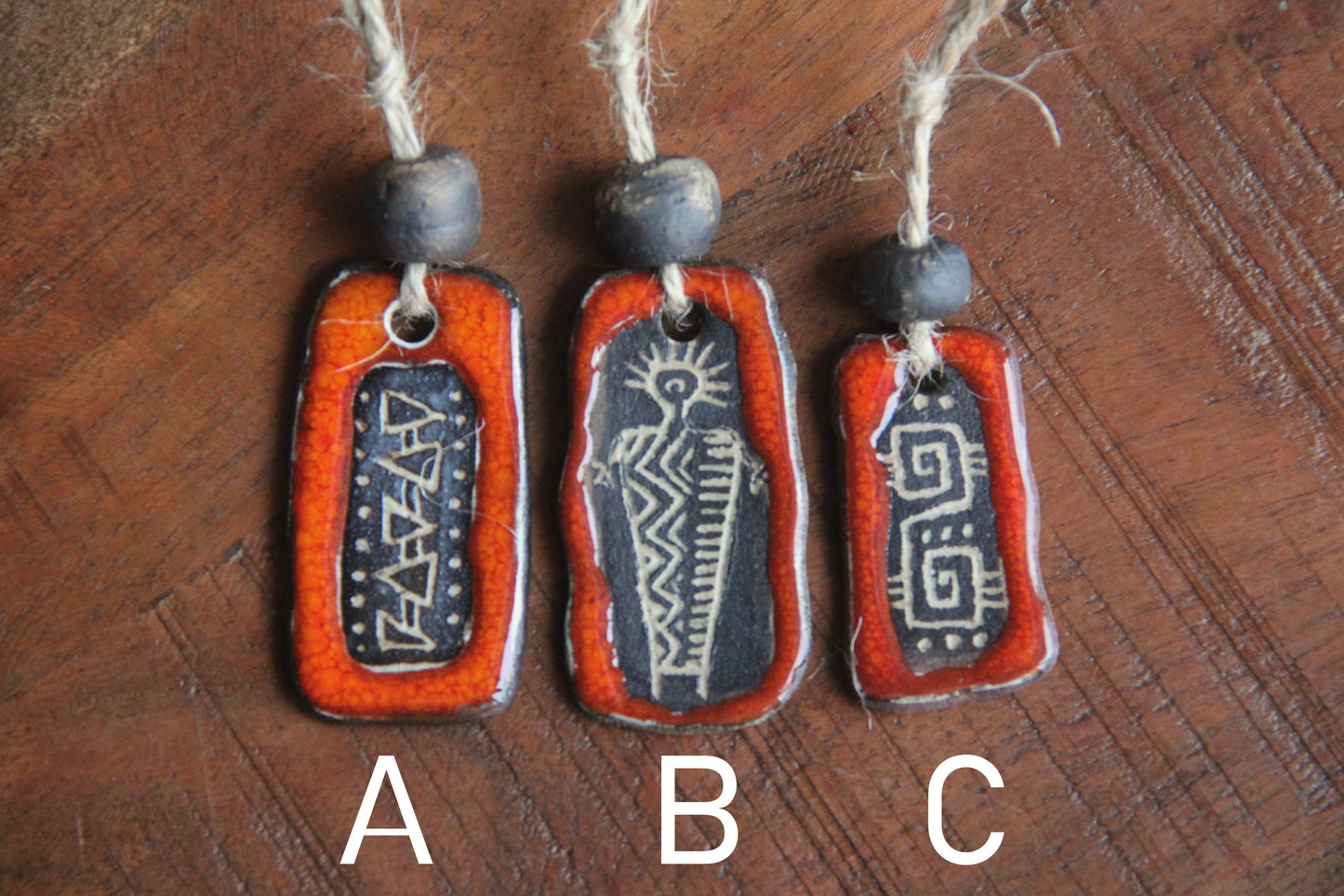 Rustic Pendant with a bead - "B"