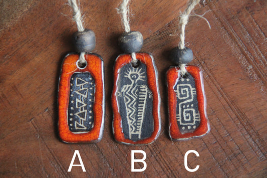Rustic Pendant with a bead - "B"