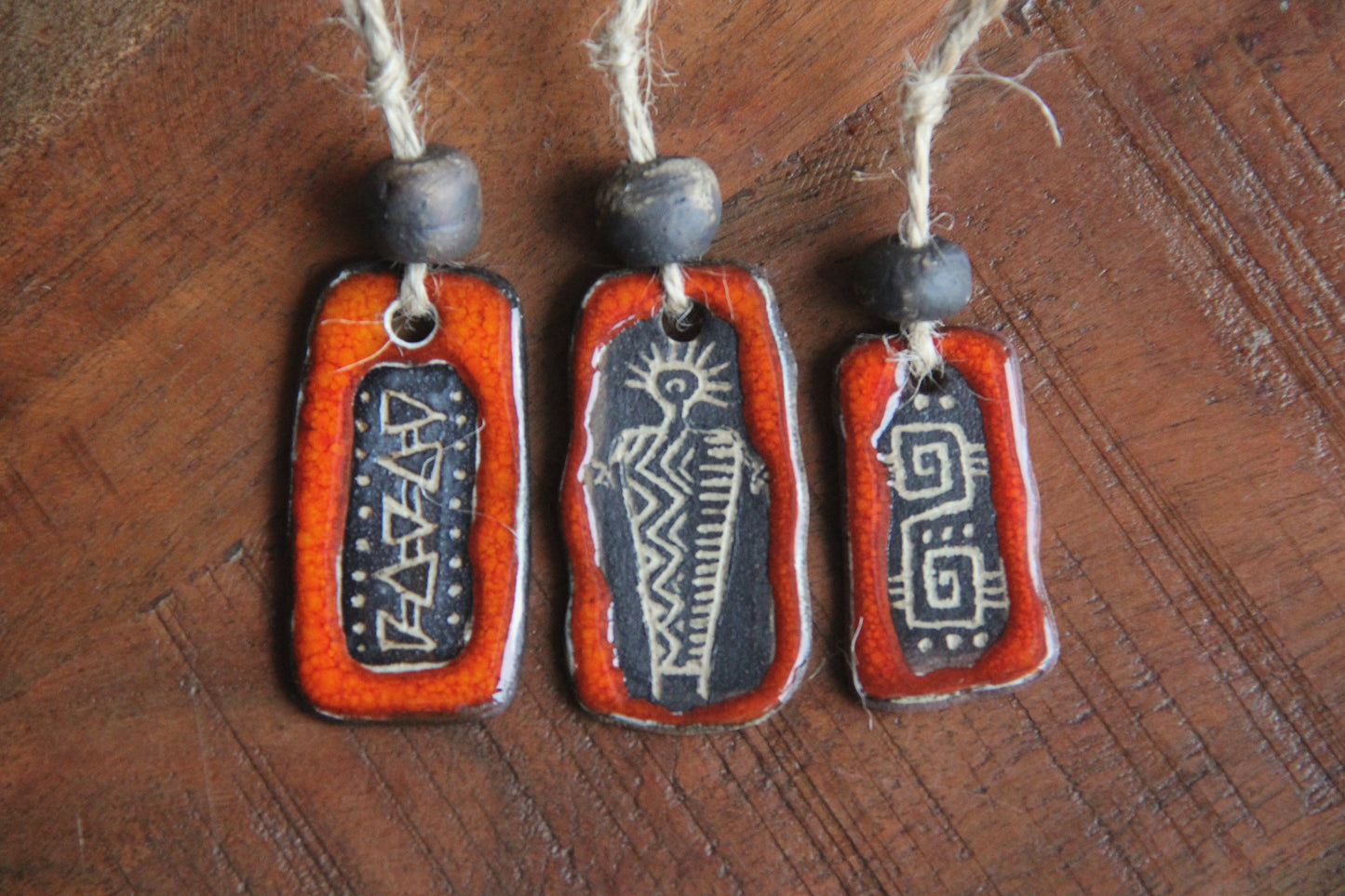 Rustic Pendant with a bead - "B"