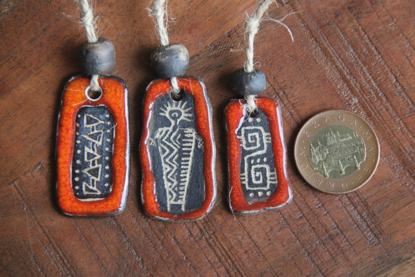 Rustic Pendant with a bead - "B"