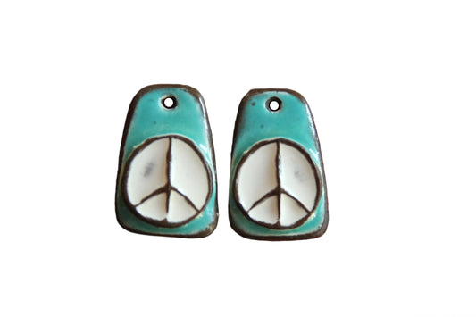 PEACE ceramic earring dangles