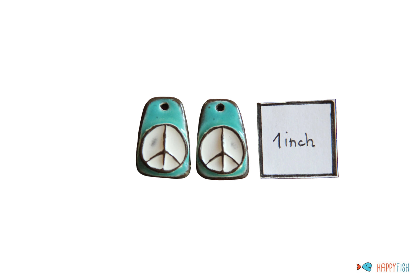 PEACE ceramic earring dangles