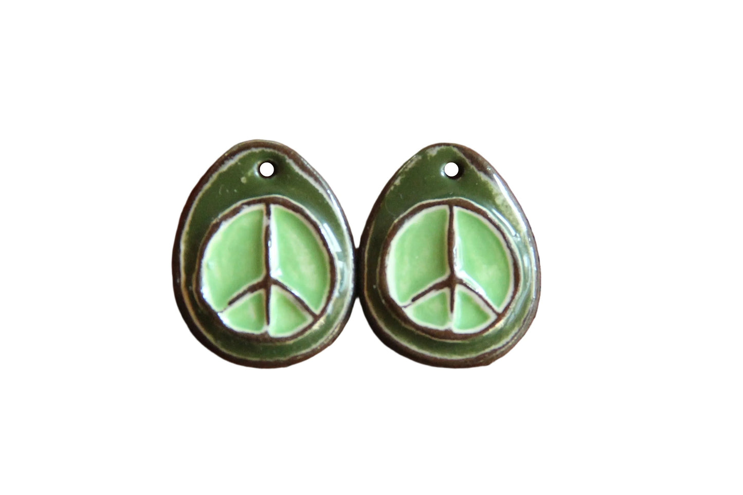 PEACE ceramic earring dangles