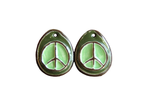 PEACE ceramic earring dangles