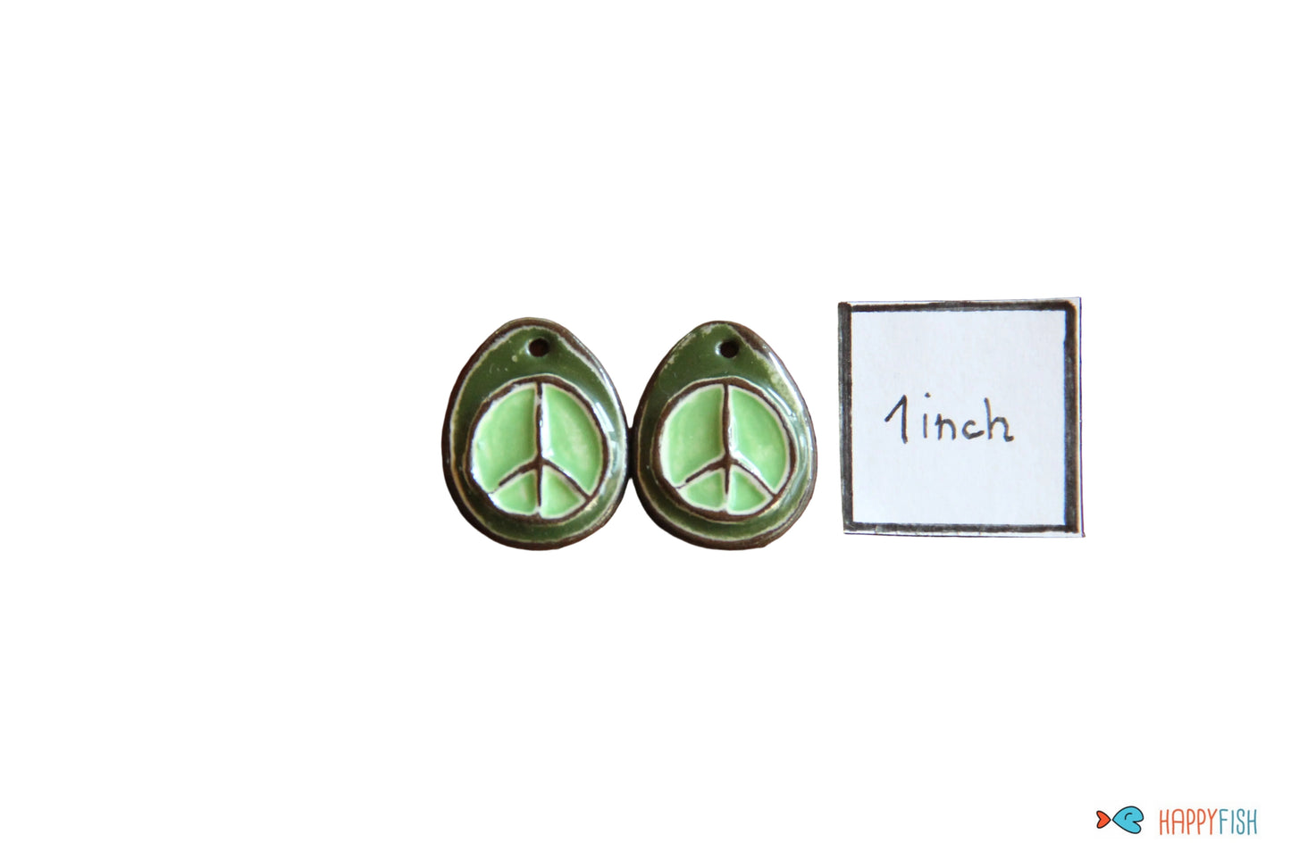 PEACE ceramic earring dangles