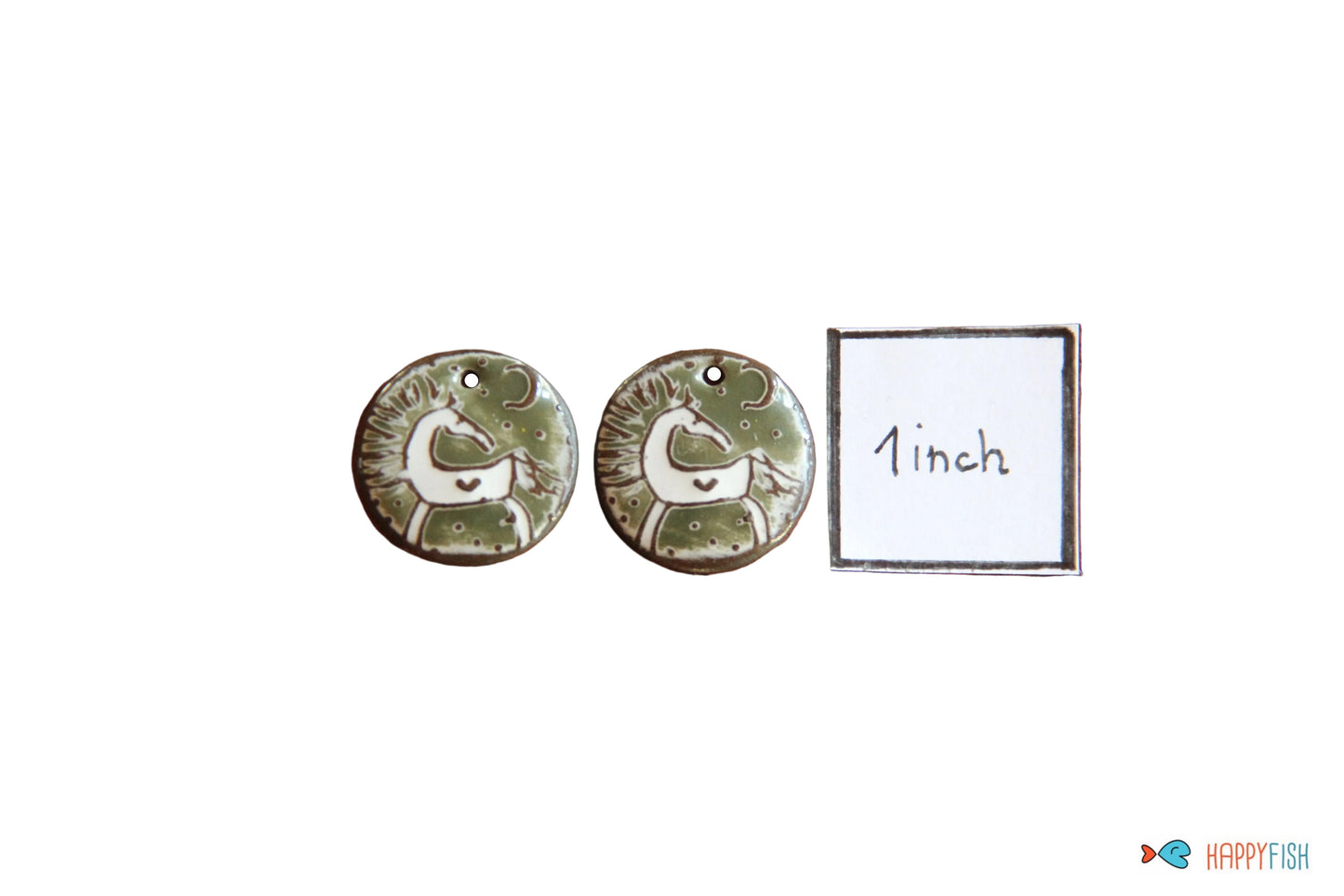 Horses - a pair of ceramic earring dangles