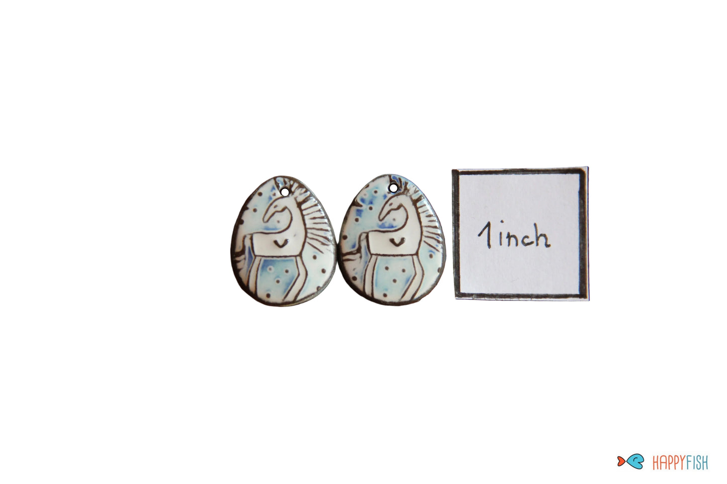 Horses - a pair of ceramic earring dangles