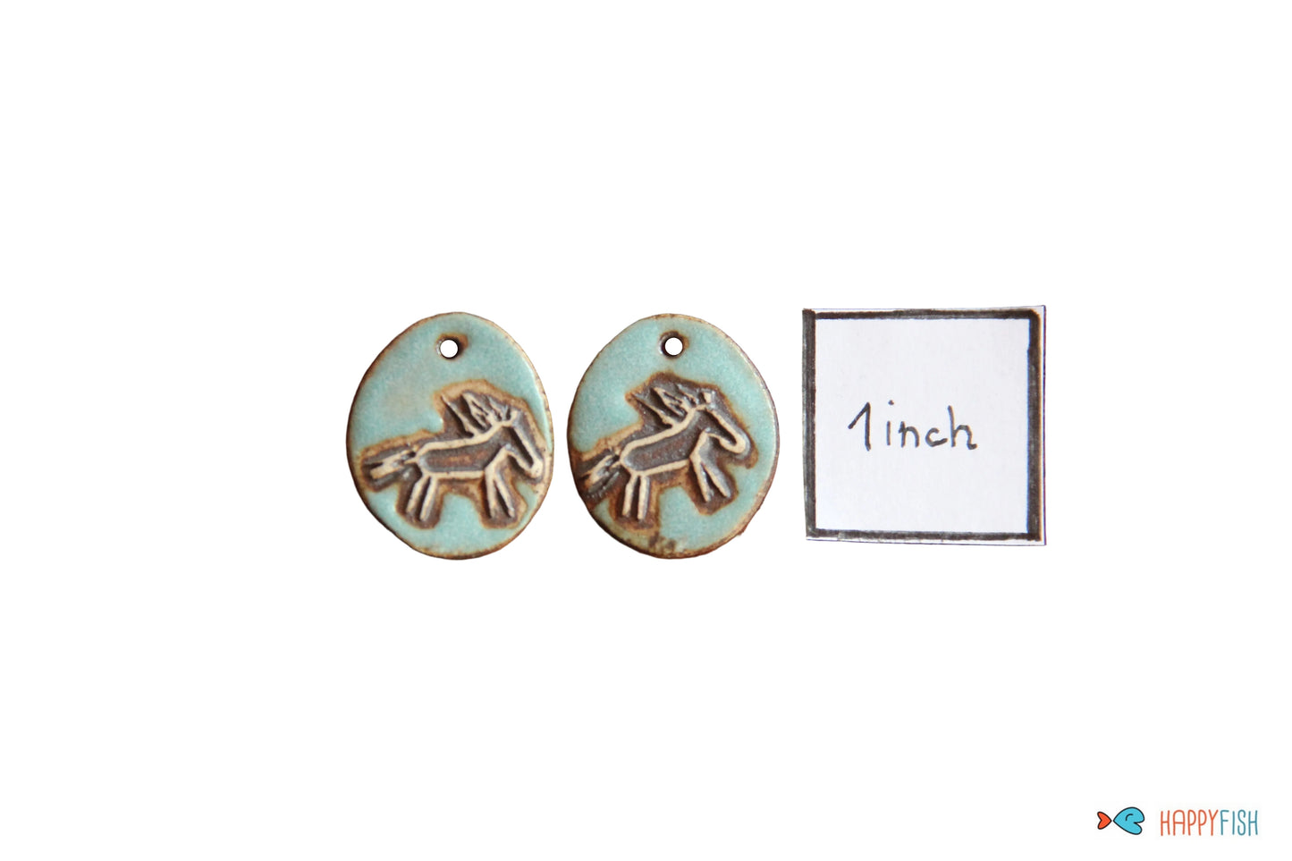 Horses... rustic ceramic earring dangles
