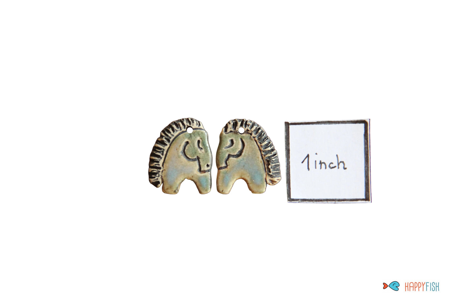 Horses Rustic Stoneware Earring Pair