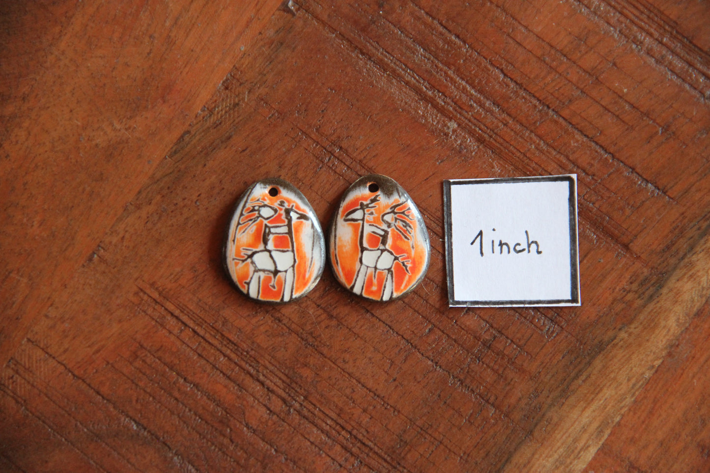 Riding my horse... a pair of ceramic earring dangles