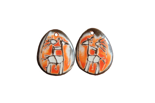 Riding my horse... a pair of ceramic earring dangles