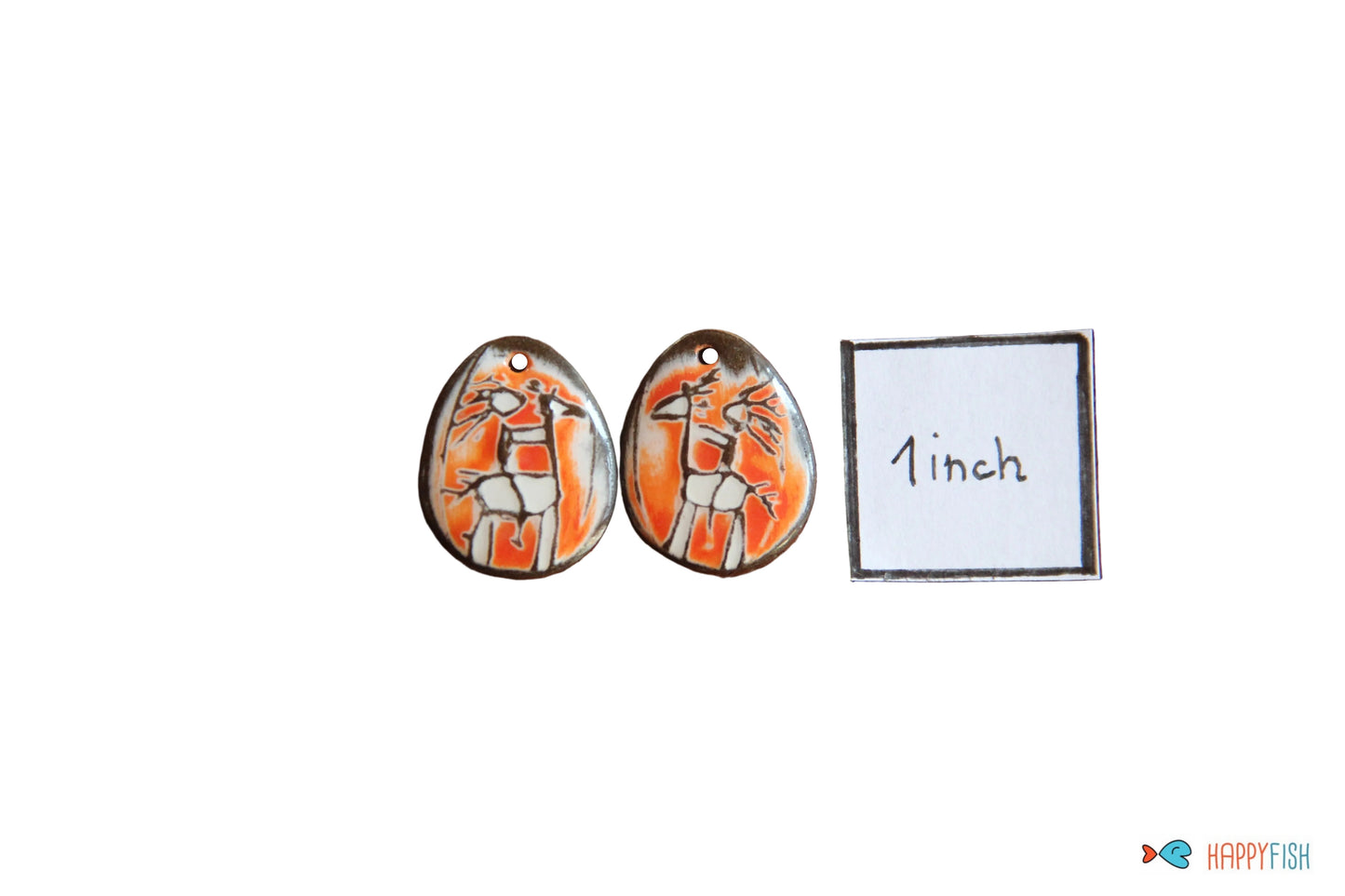 Riding my horse... a pair of ceramic earring dangles