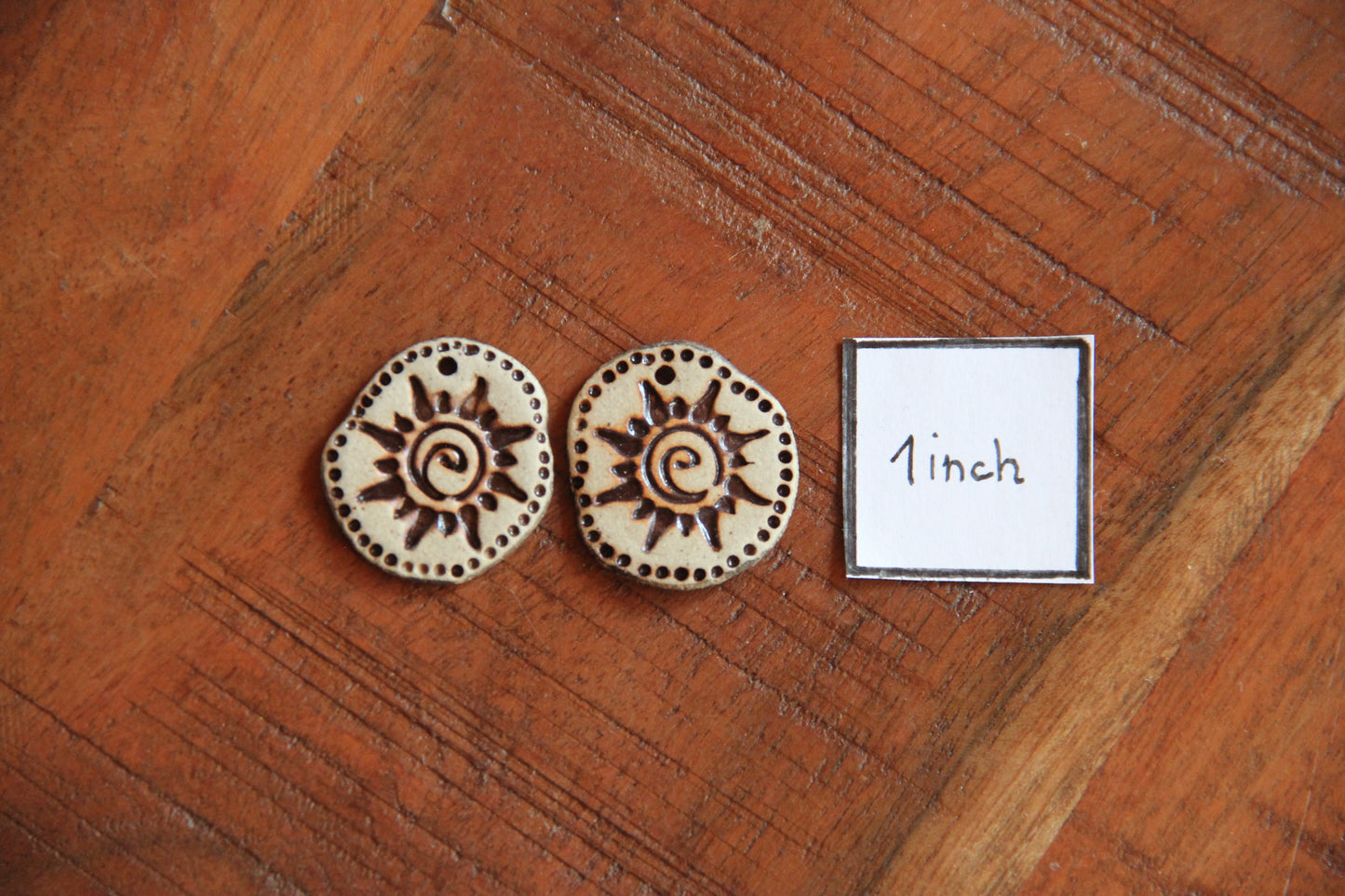 Here comes the Sun... Rustic organic shaped earrings