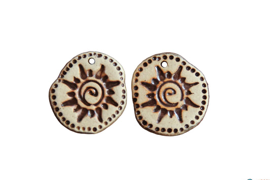 Here comes the Sun... Rustic organic shaped earrings