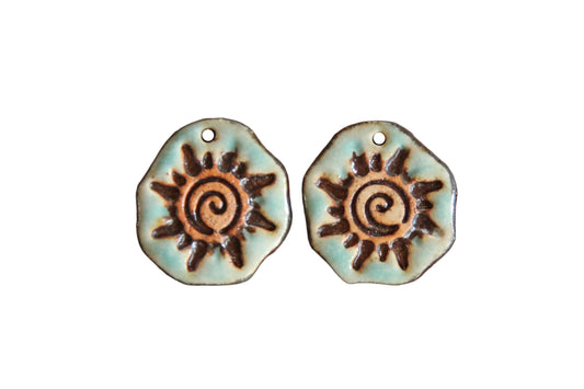 Here comes the Sun... Rustic organic shaped earrings