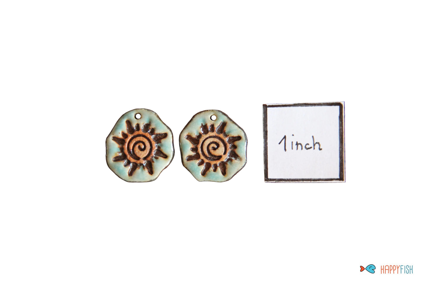 Here comes the Sun... Rustic organic shaped earrings