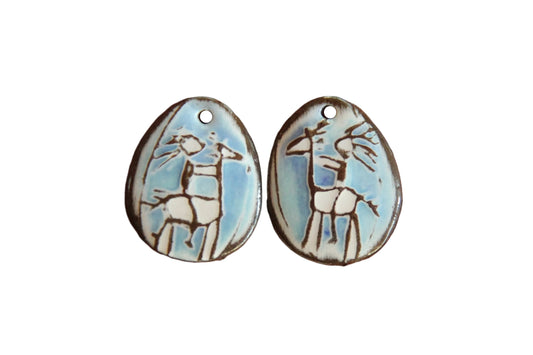 Riding my horse... a pair of ceramic earring dangles