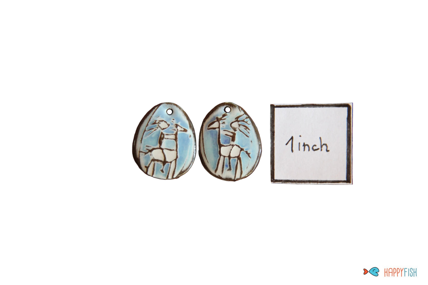 Riding my horse... a pair of ceramic earring dangles