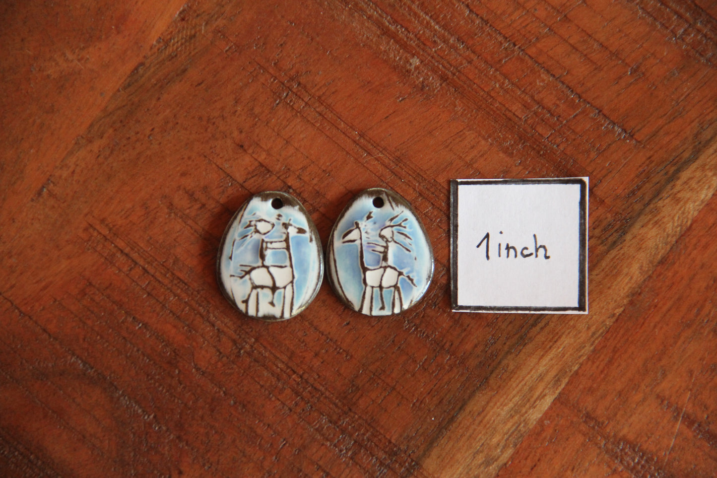 Riding my horse... a pair of ceramic earring dangles