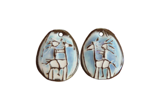 Riding my horse... a pair of ceramic earring dangles
