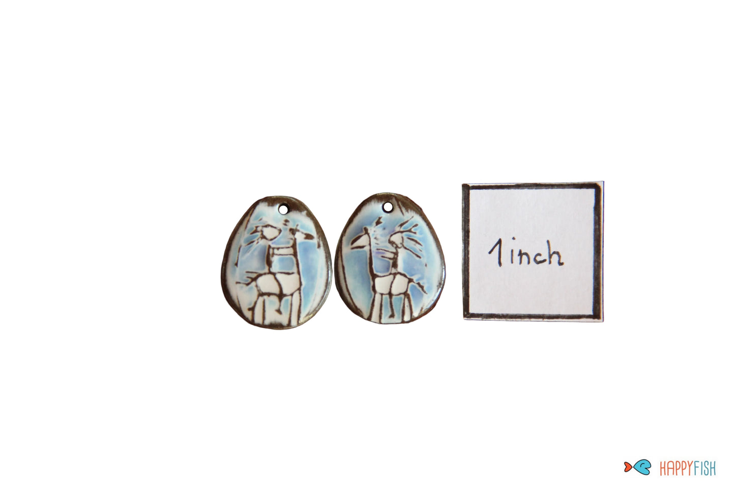 Riding my horse... a pair of ceramic earring dangles