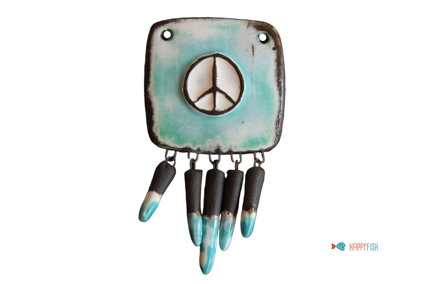 PEACE Pendant with attached spike beads
