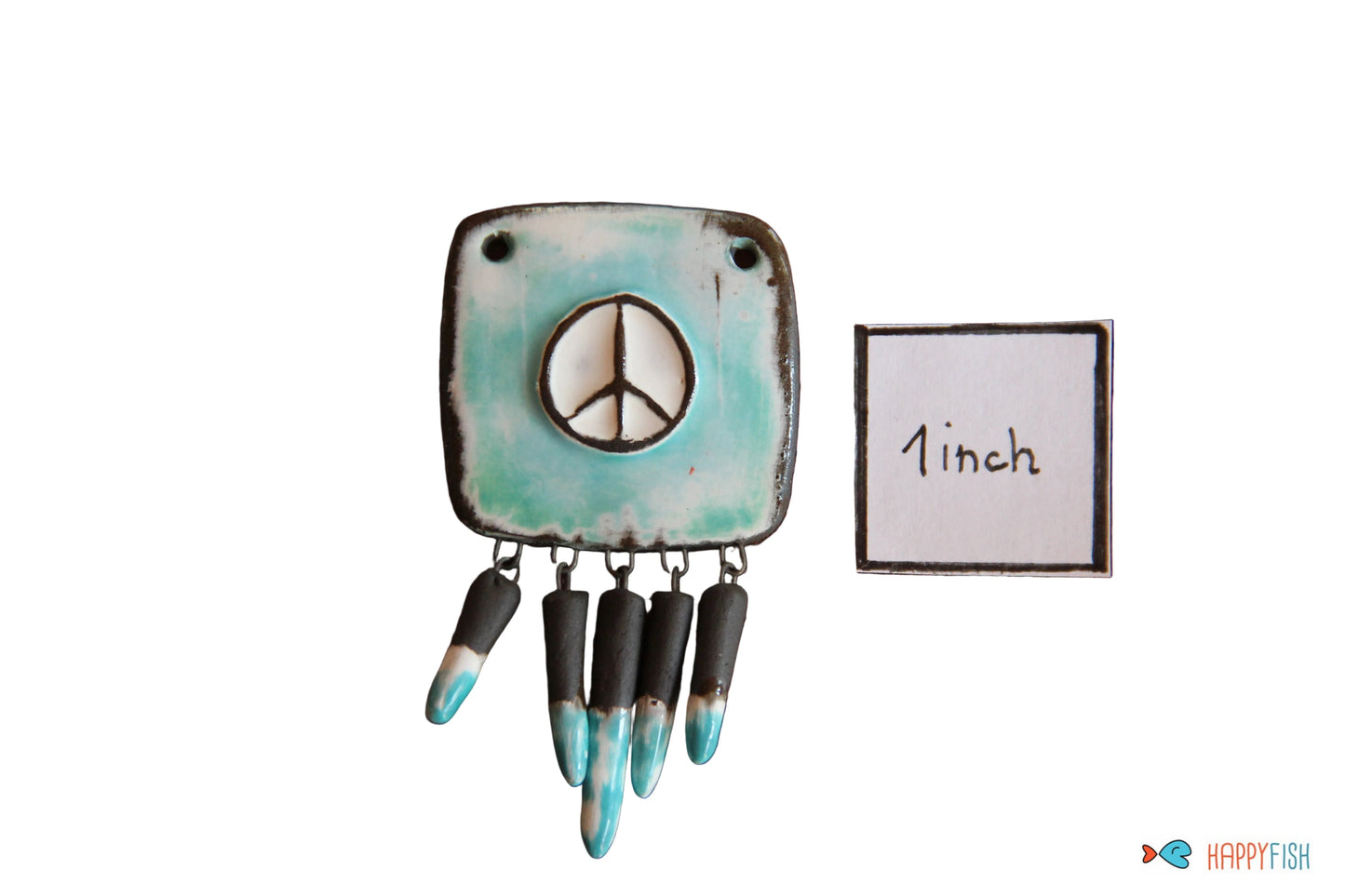 PEACE Pendant with attached spike beads