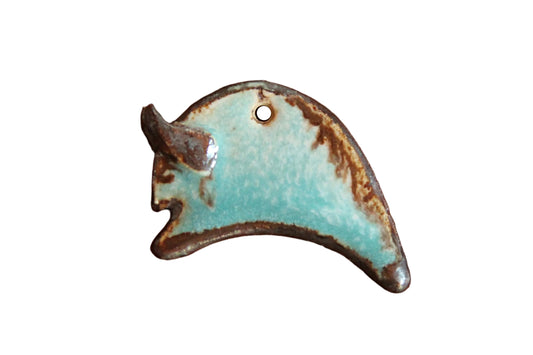 Buffalo / Bison - Bothsided Stoneware Rustic Pendant