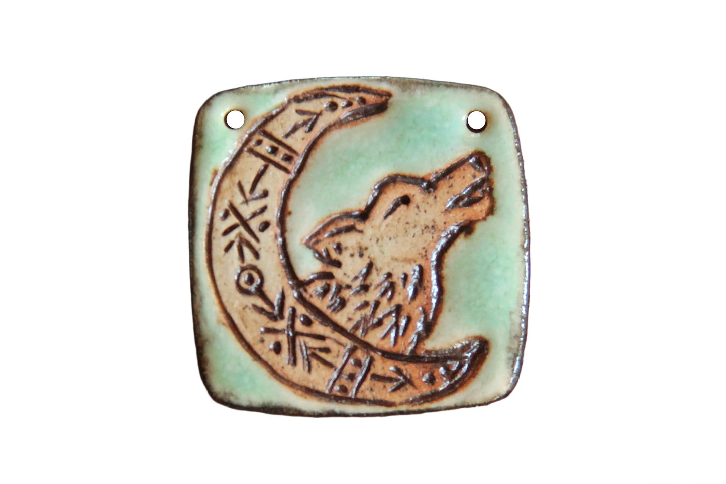 Handcarved Wolf Focal Pendant