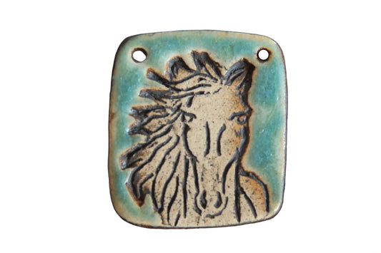 Horse head... Rustic Stoneware Pendant