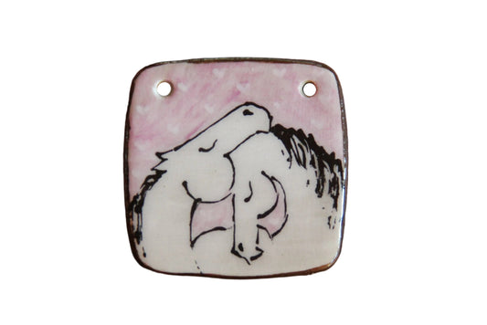 HORSE LOVE ceramic FOCAL PENDANT