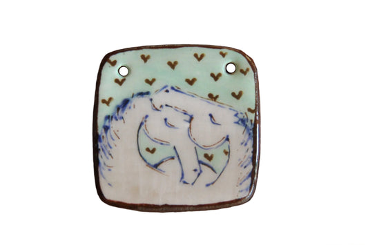 HORSE LOVE ceramic FOCAL PENDANT