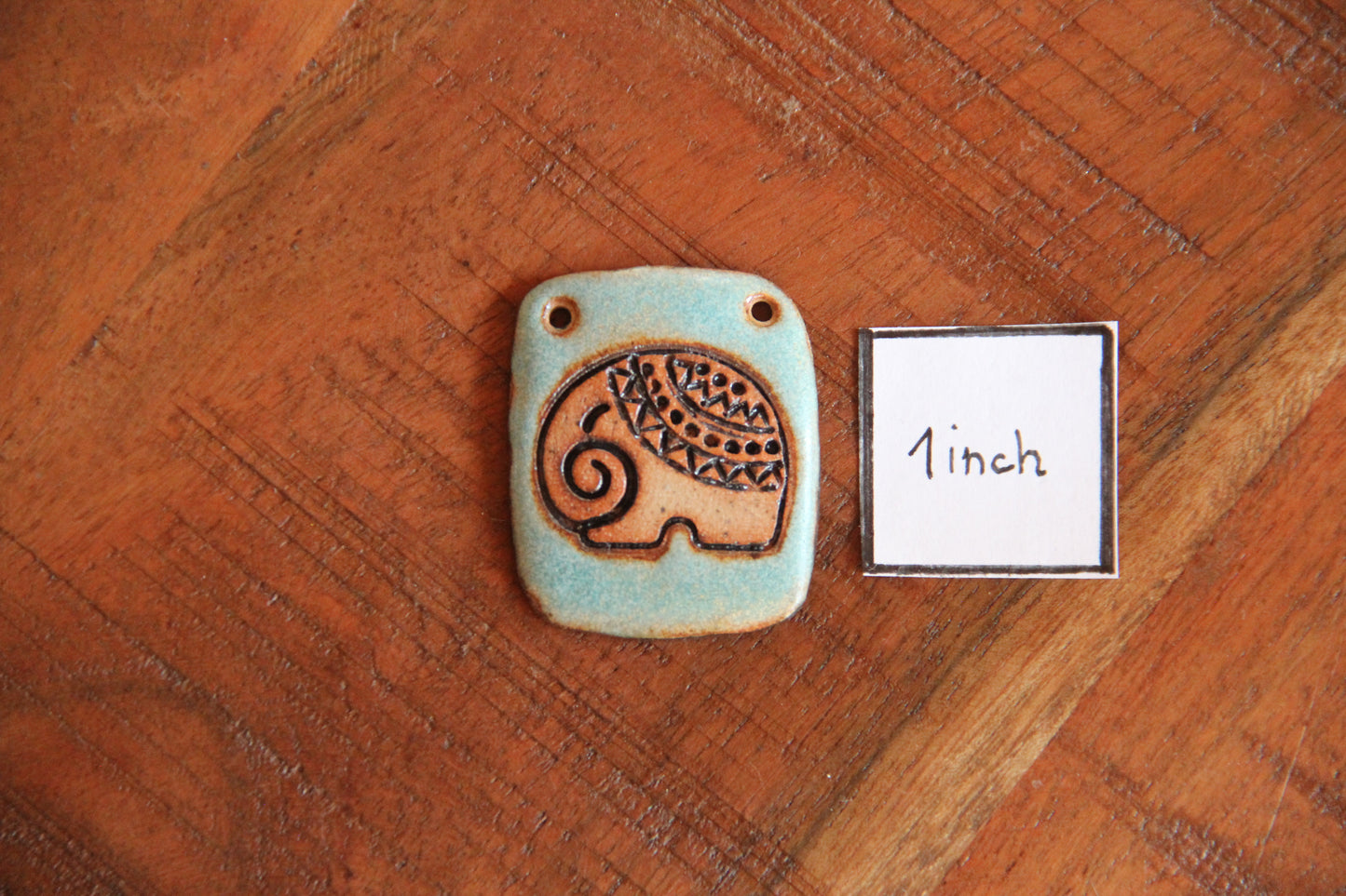 ELEPHANT LOVE... ceramic FOCAL PENDANT