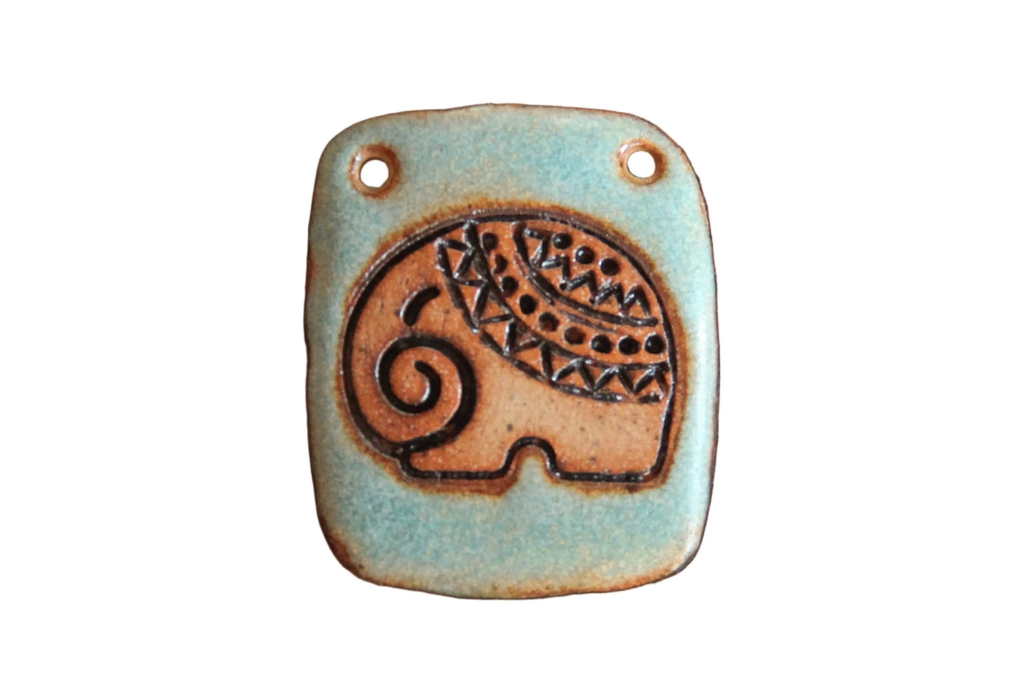 ELEPHANT LOVE... ceramic FOCAL PENDANT