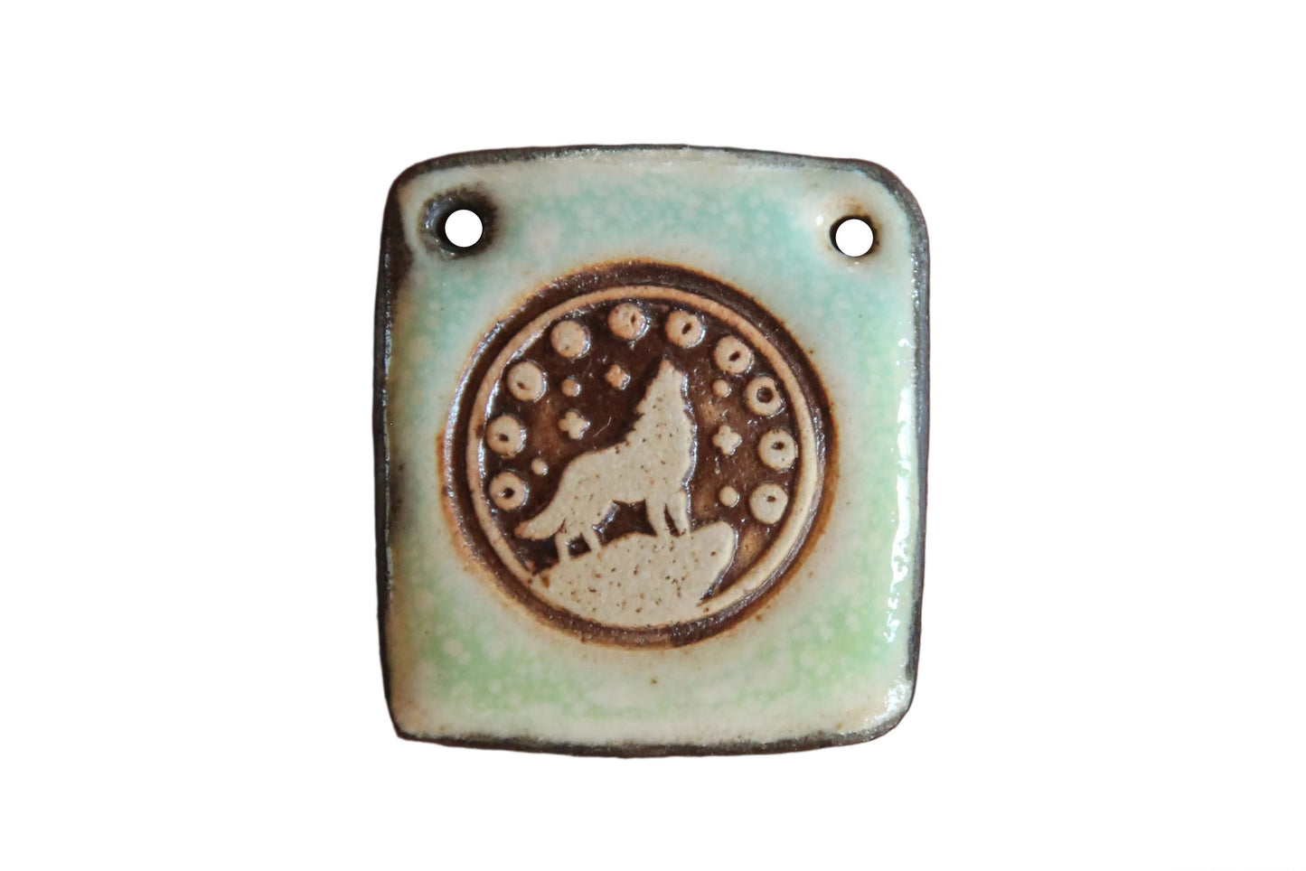 HOWLING WOLF... Rustic Stoneware Focal