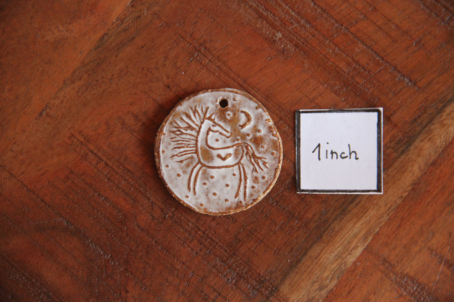 Rustic Stoneware Horse Pendant
